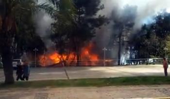 Antalya Atatürk Parkı’nda korkutan yangın (1)