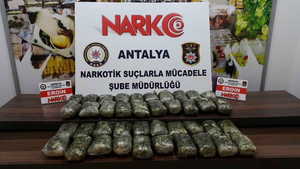 Antalya’da durdurulan tırda 1 milyon liralık uyuşturucu çıktı