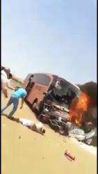 Antalyalı hacı adaylarını taşıyan otobüs Medine’de alev alev yandı