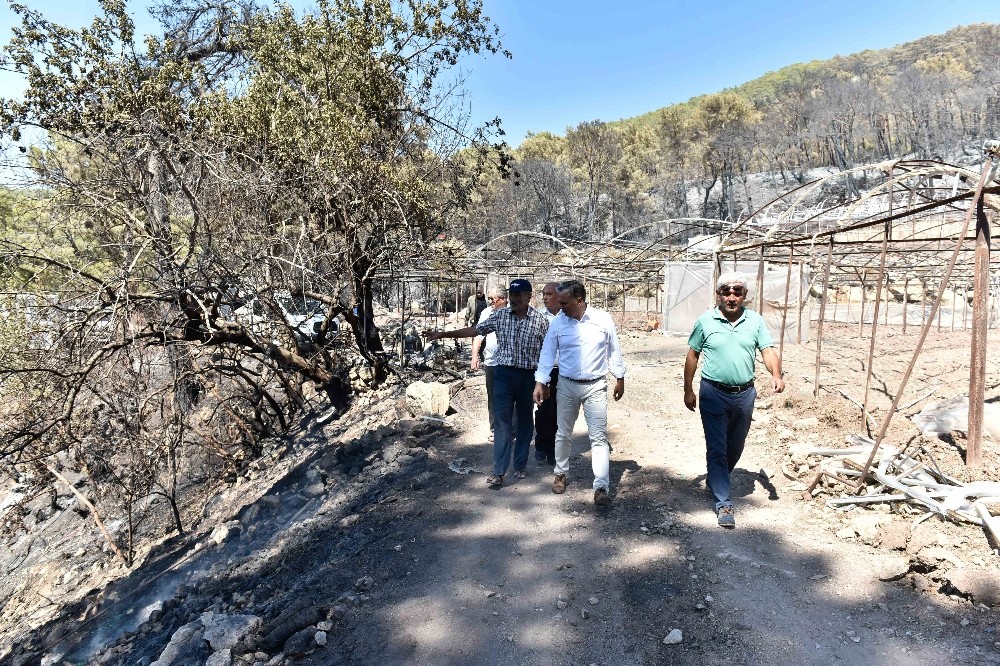 Başkan Uysal, yangın bölgesinde