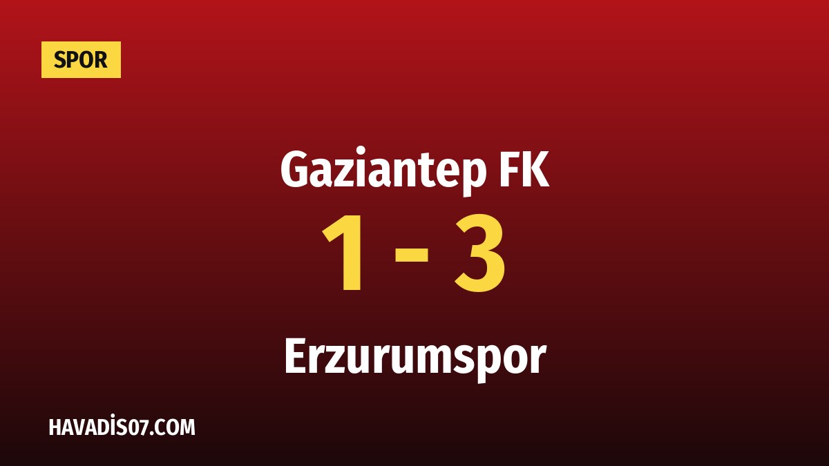Erzurumspor Deplasmanda Gaziantep FK'yı Üç Golle Geçti