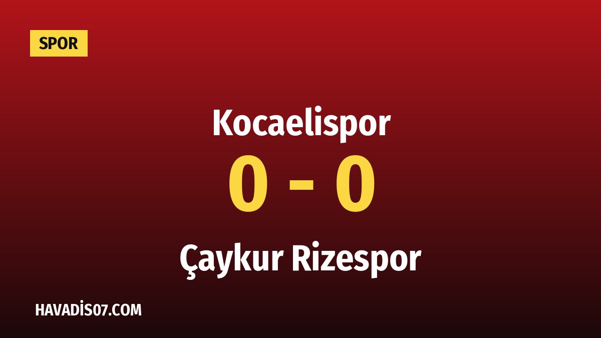 Kocaelispor ile Çaykur Rizespor Puanları Paylaştı