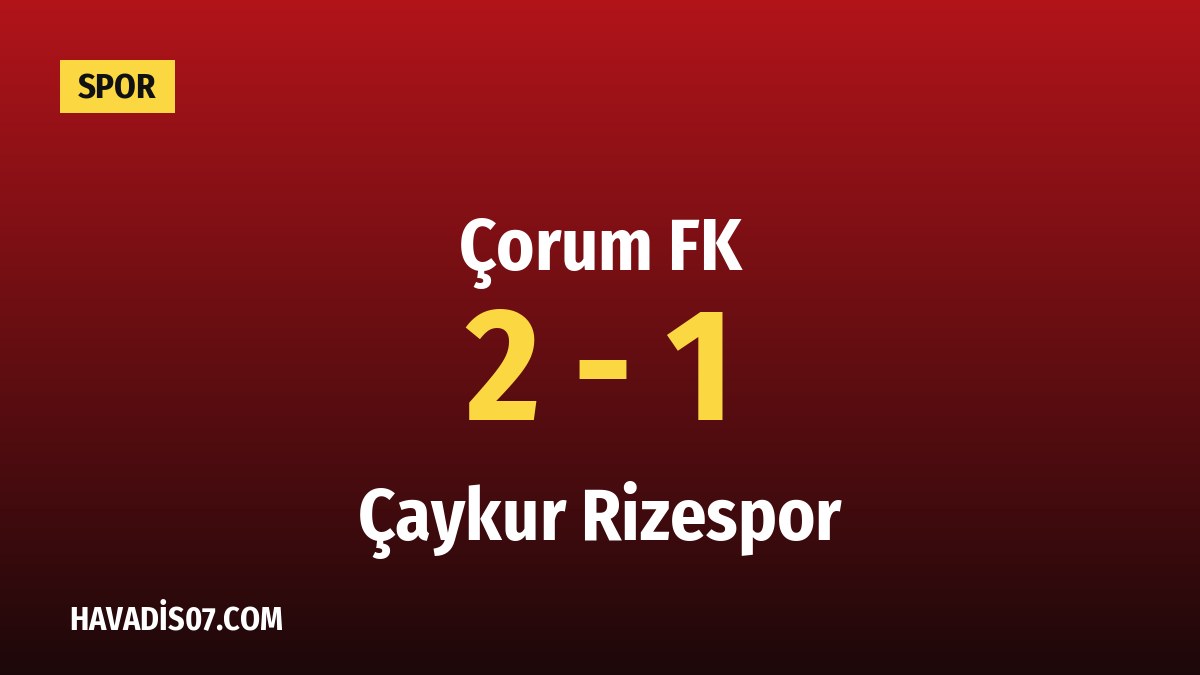 Trendyol Süper Lig: Çorum FK Sahasında Çaykur Rizespor'u 2-1 Yendi